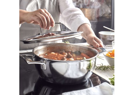 Silver 7 Cocotte Conique Inox 28 cm 4,8 L avec Couvercle