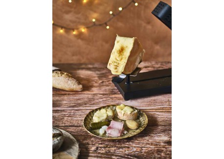 Aspen Traditioneel Raclette Apparaat met Kaaswiel Mat Zwart