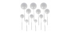 Witte Bal Taartdecoratie 12 stuks