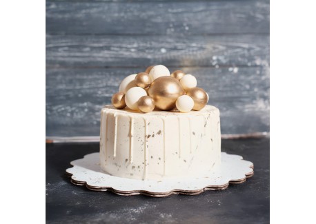 Décoration pour Bûche/Gâteau Boules Dorées 12 Pcs 