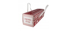 Rode en Witte Kerststam met Handgrepen 30x11x11 cm