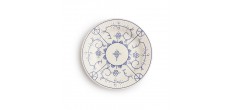 Copenhague Assiette Plate Céramique Email Brillant Blanc Crème et Bleu