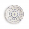 Zie dia Copenhague Keramisch Bord Glanzend Emaille Crème Wit en Blauw 21cm