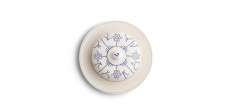 Copenhague Beurrier Rond Céramique Email Brillant Blanc Crème et Bleu