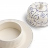 Zie dia Copenhague Ronde Botervloot Keramiek Glanzend Emaille Wit Crème Blauw