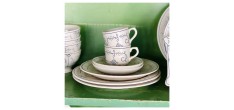 Copenhague Tasse Céramique Email Brillant Blanc Crème Bleu avec Anse 1