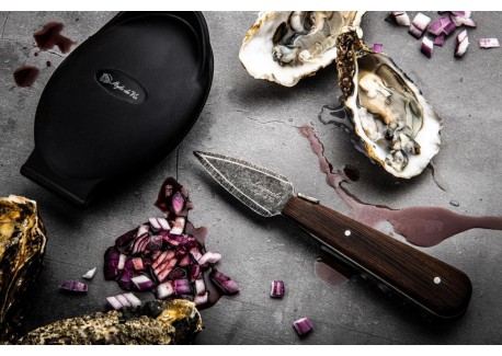 Luxury Line Coffret Couteau à Huître Bois Wengé + Protège Main Silicon