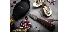 Luxury Line Coffret Couteau à Huître Bois Wengé + Protège Main Silicon