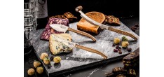 Luxury Line Coffret Couteaux à Fromage Manche Bois Olivier 3 Pcs 