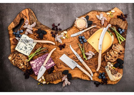 Luxury Line Coffret Couteaux à Fromage Manche Bois Olivier 3 Pcs 