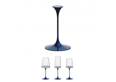 Splitglass Blauw Magnetische Modulaire Basis voor Wijn of Champagnegla
