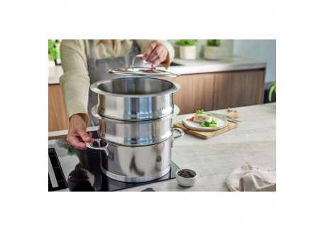 Specialties 5 Panier à Vapeur Empilable Inox 24 cm avec Poignées Amovi
