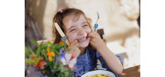Le Petit Gourmet Kinderbestekset met Clips Koraal Groen en Blauw 3-del