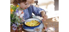 Le Petit Gourmet Set Couverts pour Enfant avec Clips Vert Corail Bleu