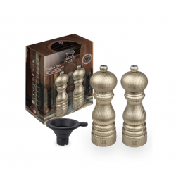 Coffret Golden Paris Duo Moulin à Poivre et à Sel 18 cm Doré + Entonno