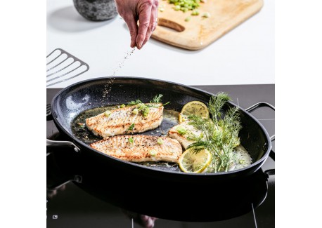 Copenhagen Poêle à Poisson Ovale Anti-adhésive Céramique 40 cm 