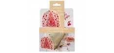 Moule de Transfert Chocolat Chablon Bûche et Décos Rouge Thème Noël -D