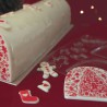 Zie dia Chocoladetransfermal Chablon Bûche en Rode Kerstdecoraties
