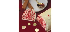 Moule de Transfert Chocolat Chablon Bûche et Décos Rouge Thème Noël -D