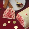 Zie dia Chocoladetransfermal Chablon Bûche en Rode Kerstdecoraties