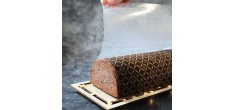 Chocoladetransferblad met Goudkleurig Motief Kerststronk 28,5x19 cm 2