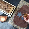 Zie dia Chocoladetransferblad met Goudkleurig Motief Kerststronk 28,5x19 cm 2