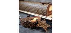 Feuille de Transfert Déco en Chocolat Motif Doré Bûche Noël 28,5x19 cm