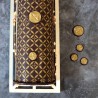 Voir la slide Feuille de Transfert Déco en Chocolat Motif Doré Bûche Noël 28,5x19 cm