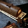 Zie dia Chocoladetransferblad met Goudkleurig Motief Kerststronk 28,5x19 cm 2