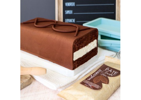 Moule Layer Cake et Génoise Silicone Rectangulaire 25x10 cm 3 pcs 