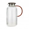 Voir la slide Karl Carafe à Eau/Thé en Verre Borosilicate Strié avec Couvercle en Bo