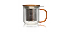 Karl Tasse à Thé avec Filtre Infuseur en Verre Borosilicate Strié 0,30