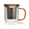 Zie dia Karl Theekopje met Infuserfilter van Geribbeld Borosilicaatglas 0,30 L