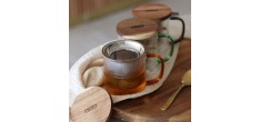Karl Tasse à Thé avec Filtre Infuseur en Verre Borosilicate Strié 0,30