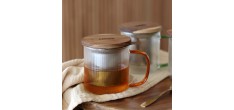 Karl Tasse à Thé avec Filtre Infuseur en Verre Borosilicate Strié 0,30