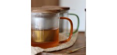 Karl Theekopje met Infuserfilter van Geribbeld Borosilicaatglas 0,30 L