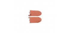 Stoff Gant à Four Coton Chambray Chiné Terracotta 