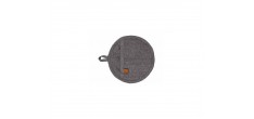 Stoff Manique Ronde Coton Chambray Chiné Anthracite 20 cm 