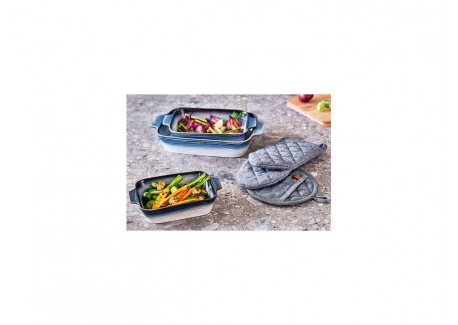 Stoff Ovenwant van Katoenchambray Antraciet 20 cm