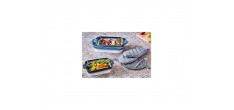 Stoff Manique Ronde Coton Chambray Chiné Anthracite 20 cm 