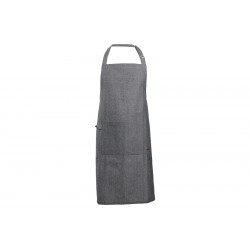 Stoff Tablier de Cuisine Homme/Femme Coton Chambray Chiné Anthracite -