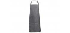 Stoff Tablier de Cuisine Homme/Femme Coton Chambray Chiné Anthracite -