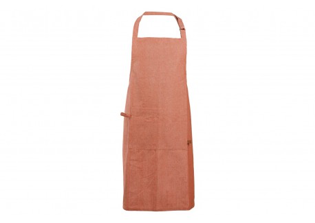 Stoff Tablier de Cuisine Homme/Femme Coton Chambray Chiné Terracotta -