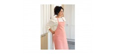 Stoff Tablier de Cuisine Homme/Femme Coton Chambray Chiné Terracotta -
