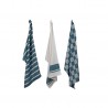 Voir la slide Stoff Set 3 Torchons Coton Chambray Bleu 50x70 cm 