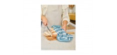 Stoff Set van 3 Blauw Chambray Katoenen Theedoeken 50x70 cm