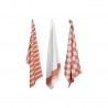Zie dia Stoff Set van 3 Terracotta Chambray Katoenen Theedoeken 50x70 cm