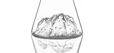 Topographic Mont Blanc Carafe à Eau Montagne Verre Borosilicate 1L 
