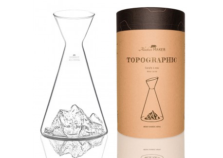 Topographic 1L Borosilicaatglas Waterkaraf - Mont Everest