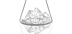 Topographic Mont Everest Carafe à Eau Montagne Verre Borosilicate 1L -